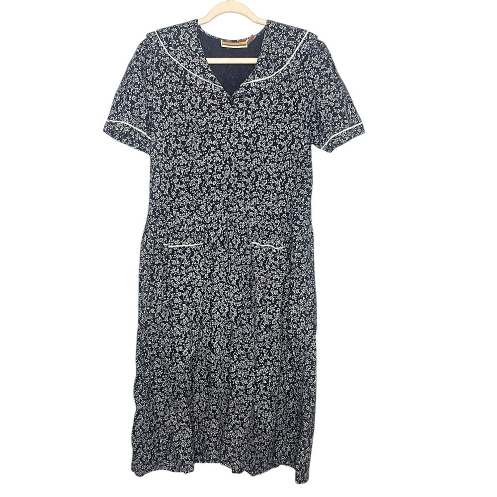 Vintage Bryn Connelly Ditsy Floral Collared Dress Small